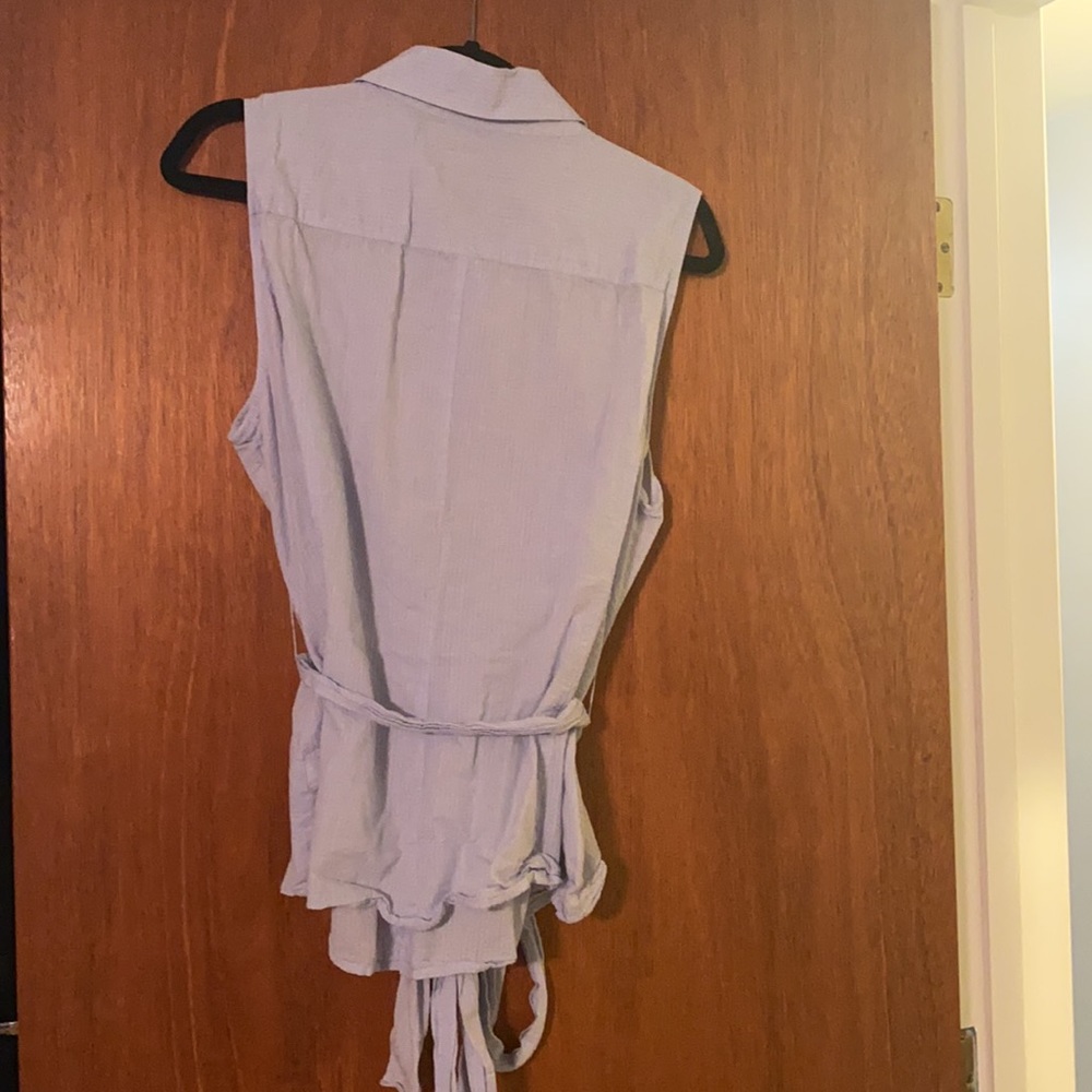 Collared Sleeveless Button Down Blouse - image 3